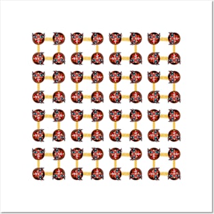 Creepy Bowl of Curry Square Plaid Noodle Pattern Design Posters and Art